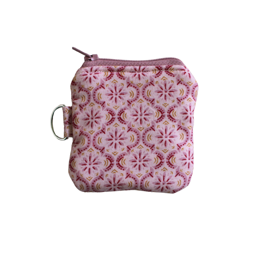 Small pouch with pink floral pattern airpod pouch