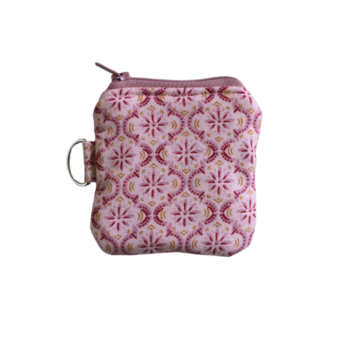 Small pouch with pink floral pattern airpod pouch