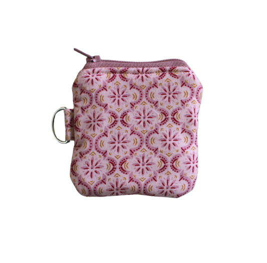 Small pouch with pink floral pattern airpod pouch