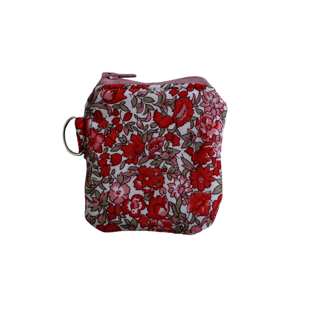 handmade cotton AirPod pouch pink red flower