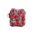 Floral-patterned pouch with red flowers airpod pouch