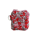 Floral-patterned pouch with red flowers airpod pouch