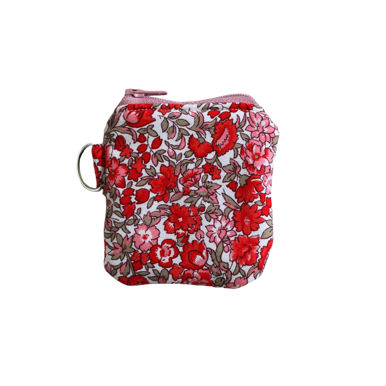 Floral-patterned pouch with red flowers airpod pouch