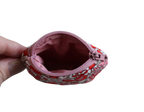 handmade cotton AirPod pouch pink red flower