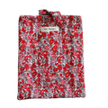 Floral-patterned bag with red flowers on a white background large book sleeve