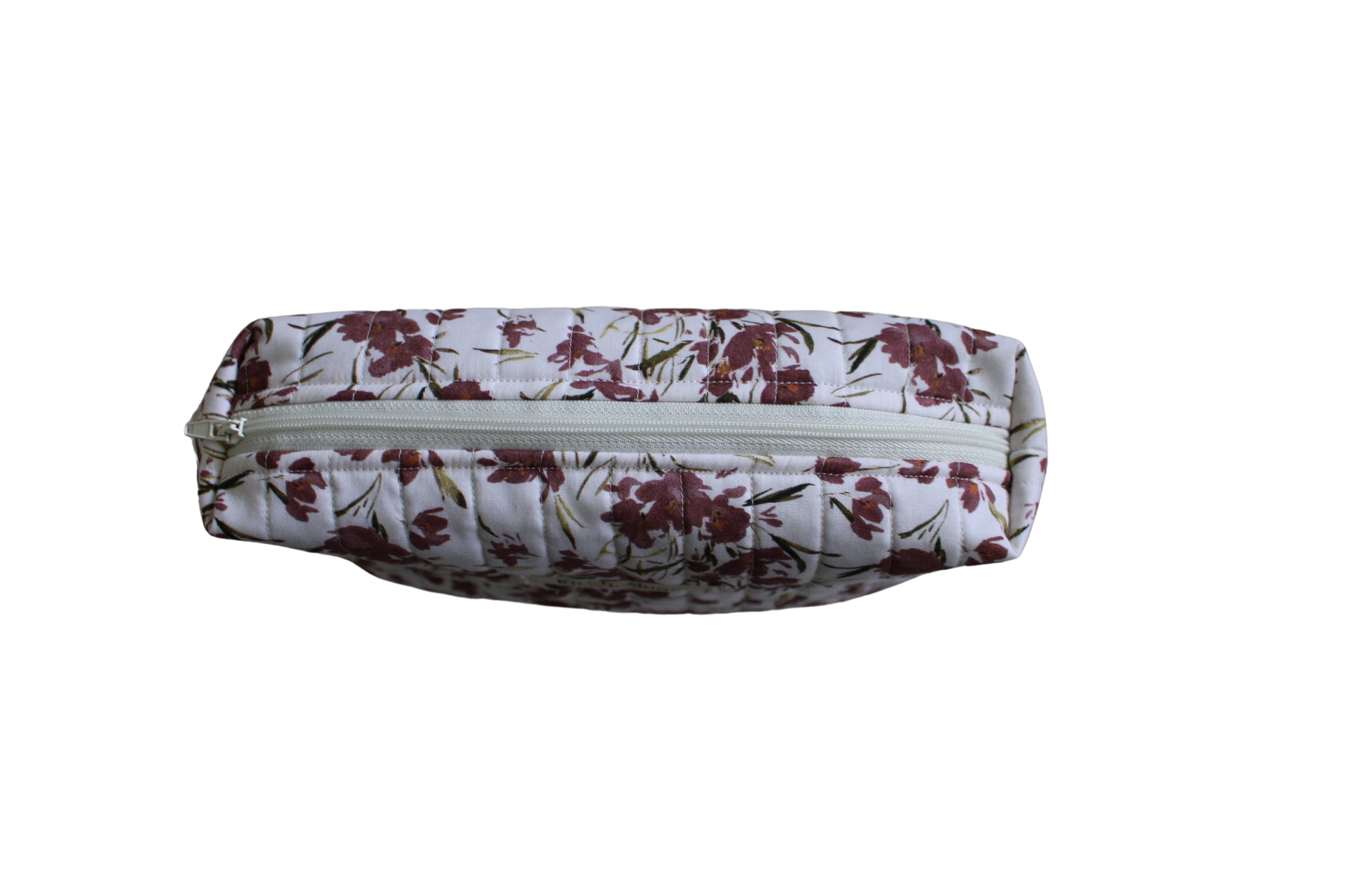 handmade cotton coin pouch red pink flower 