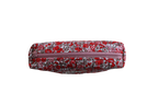 handmade cotton beauty pouch pink red flower makeup