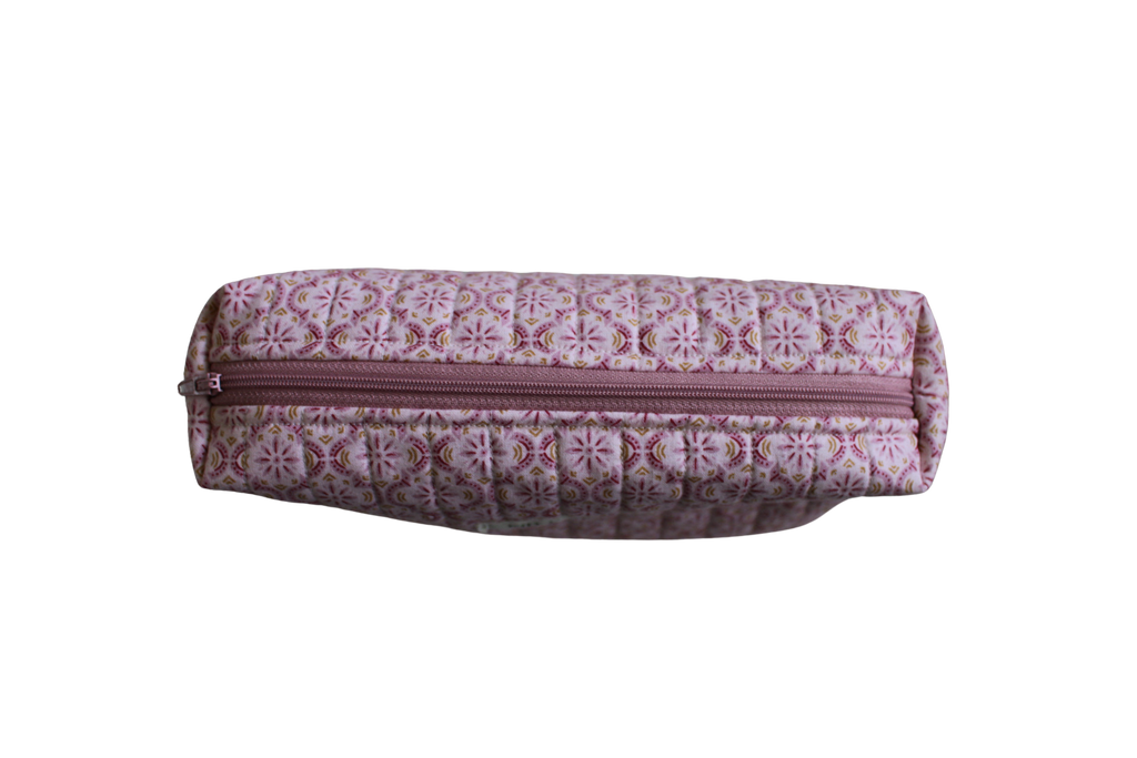 handmade cotton beauty pouch pink