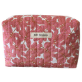 Floral patterned pouch with 'Kitt Designs' label beauty pouch