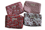 handmade cotton beauty pouch pink white red flower