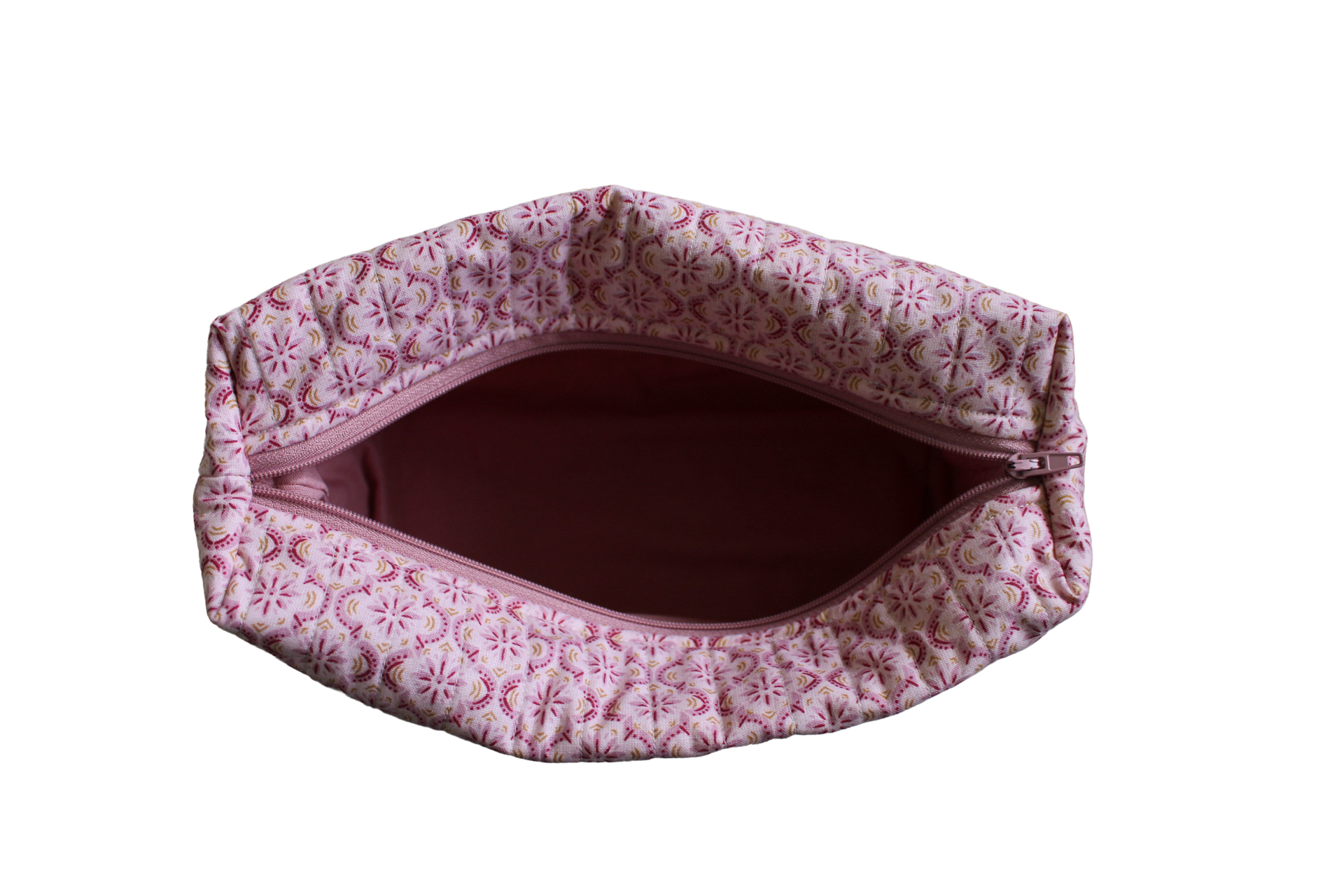 handmade cotton travel pouch pink
