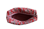 handmade cotton travel pouch pink red flower