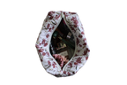 handmade cotton travel pouch white maroon flower