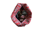 handmade cotton travel pouch pink red flower