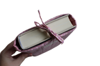 handmade cotton book sleeve tie pink pattern