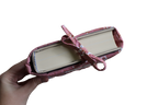 handmade cotton book sleeve tie pink white leaf
