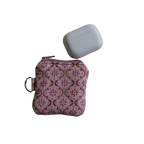 handmade cotton AirPod pouch pink red flower