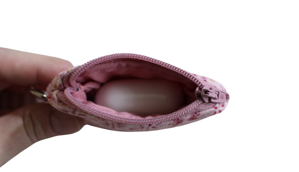 handmade cotton AirPod pouch pink red flower