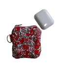 handmade cotton AirPod pouch pink red flower