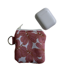 handmade cotton AirPod pouch pink white leaf