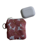 handmade cotton AirPod pouch pink white leaf