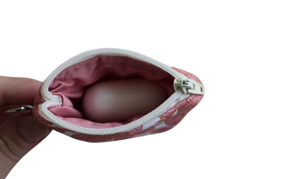 handmade cotton AirPod pouch pink white leaf
