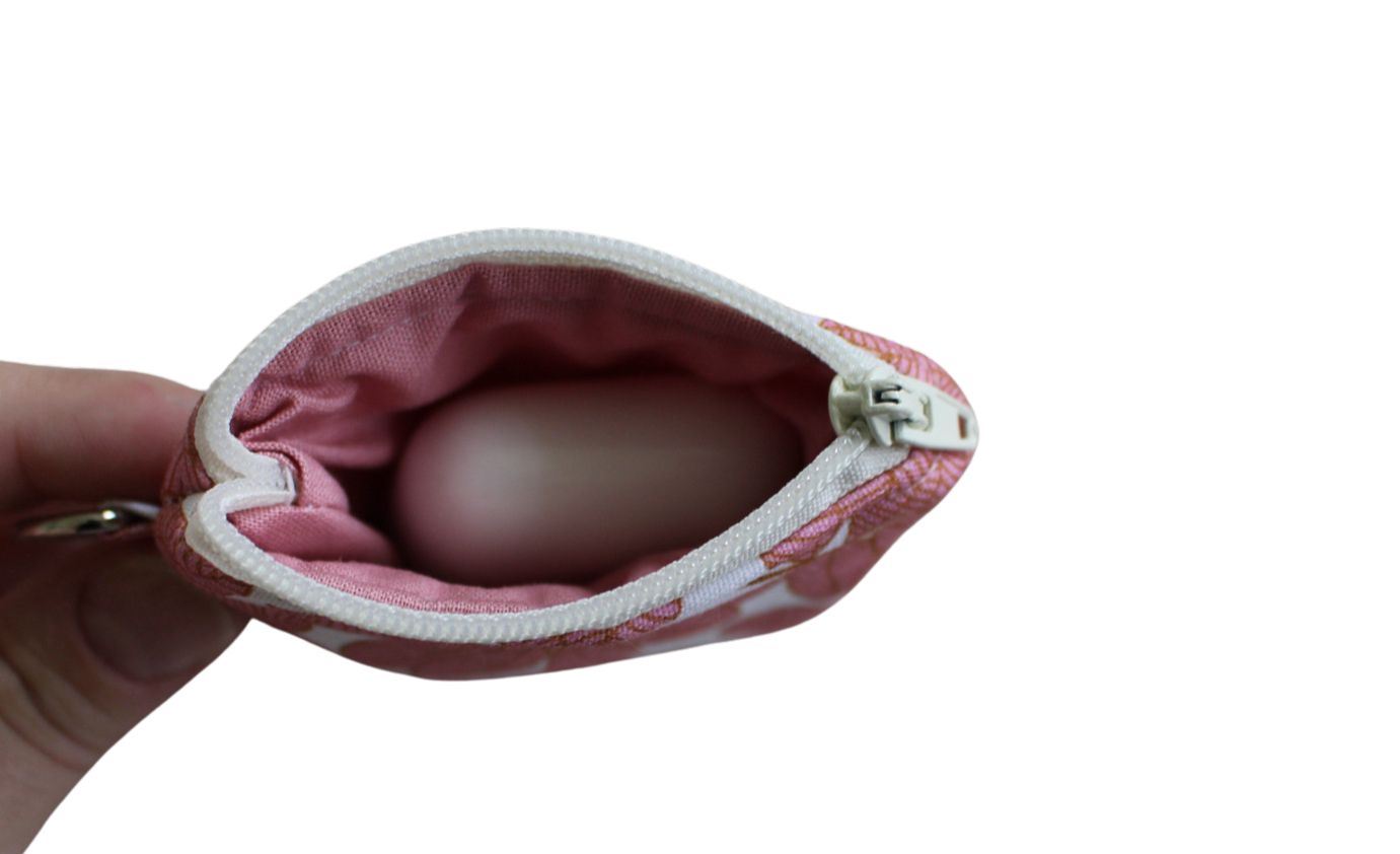 handmade cotton AirPod pouch pink white leaf