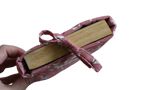 handmade cotton small book sleeve tie pink white leaf