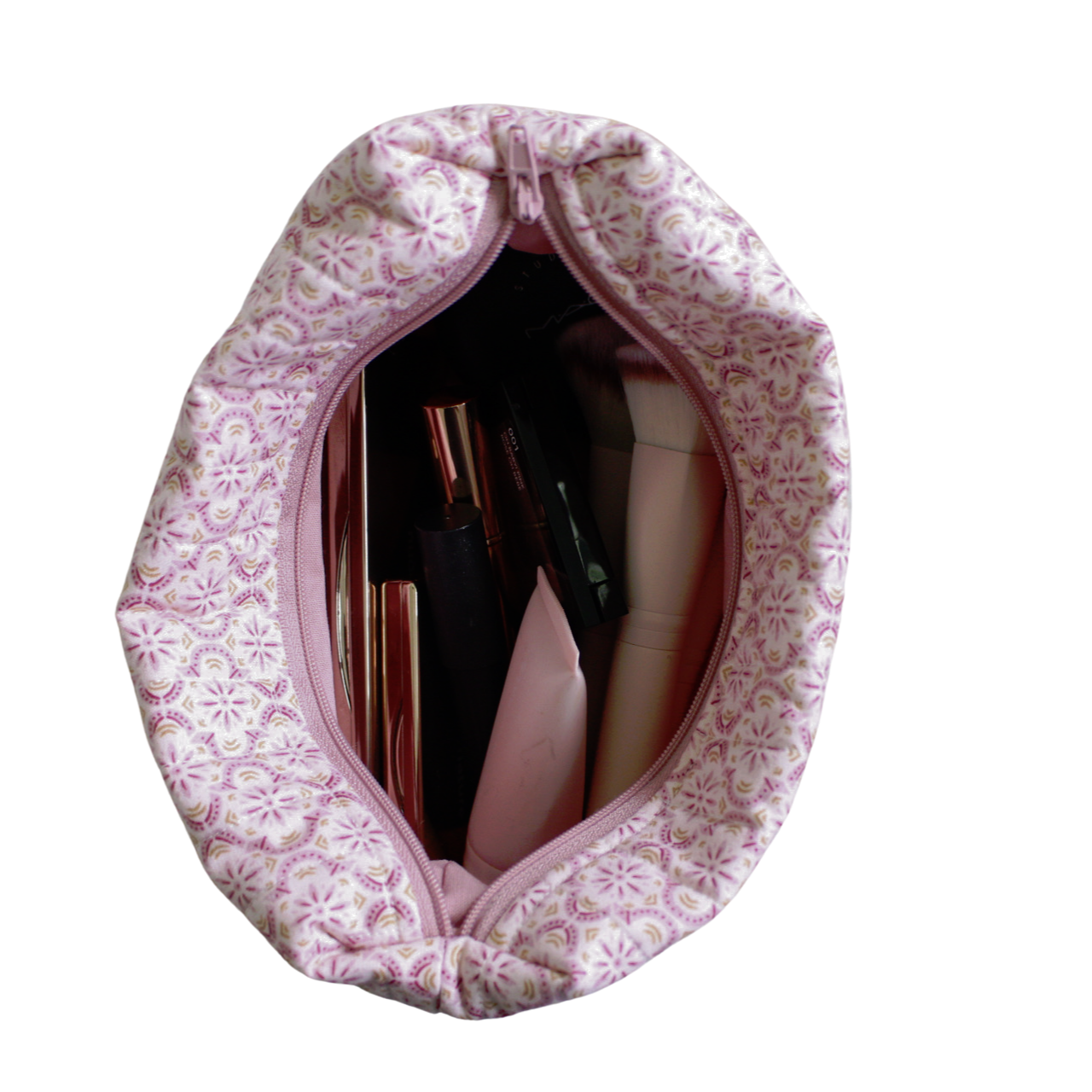 handmade cotton beauty pouch pink