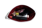 handmade cotton zipper pouch maroon flowers white