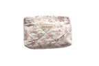 handmade cotton mini pouch pink white flower 