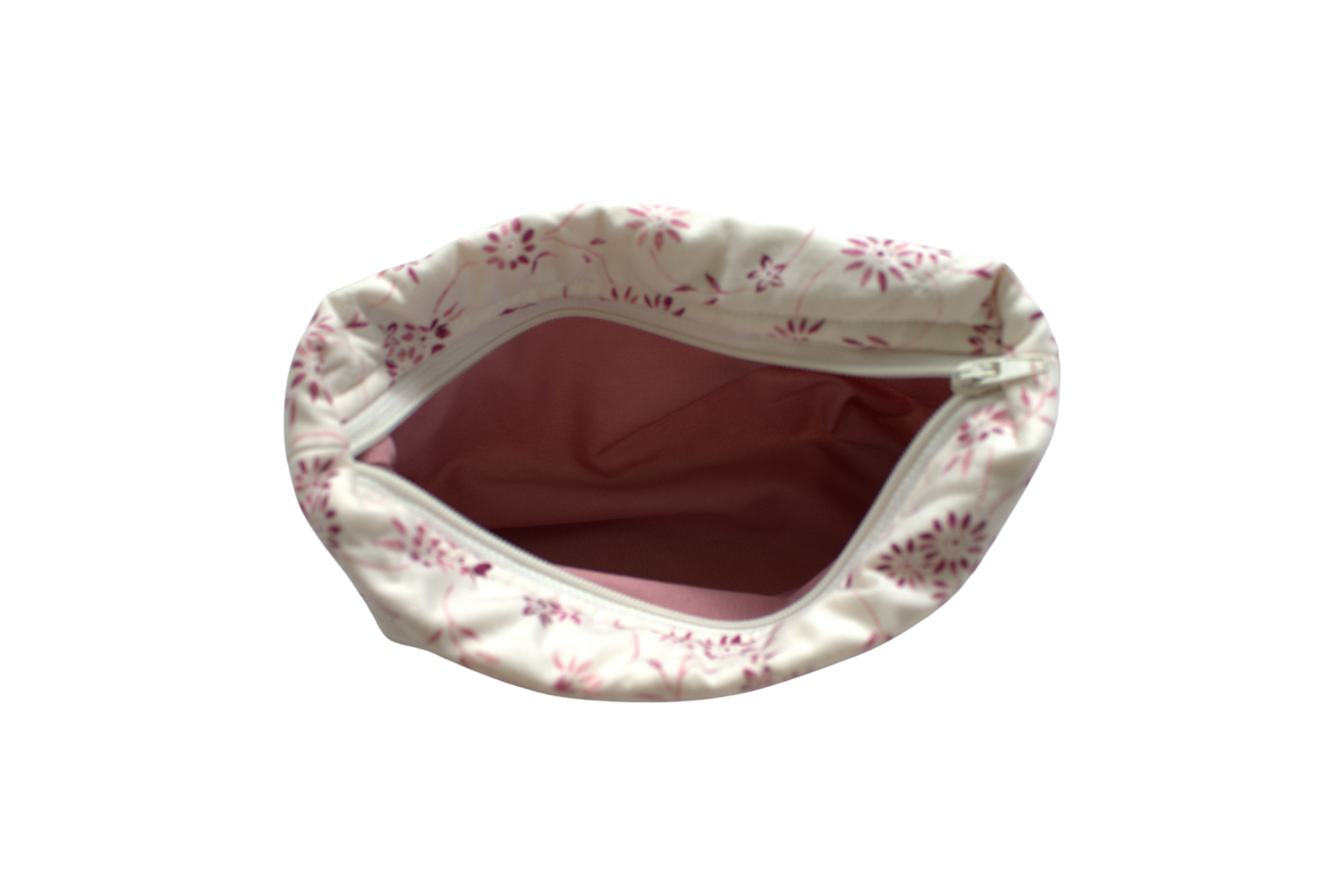 handmade cotton mini pouch pink white flower 