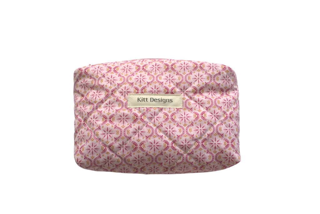handmade cotton mini pouch pink