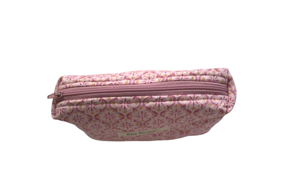 handmade cotton mini pouch pink