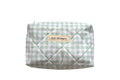 handmade cotton mini pouch green gingham white
