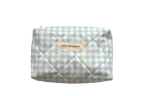 handmade cotton mini pouch green gingham white