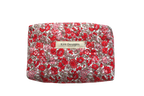handmade cotton mini pouch pink red flowers