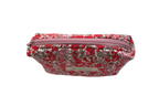 handmade cotton mini pouch pink red flowers