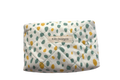 handmade cotton mini pouch white spots teal yellow