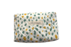 handmade cotton mini pouch white spots teal yellow