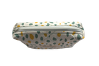 handmade cotton mini pouch white spots teal yellow