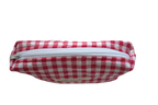 handmade cotton mini pouch red gingham white
