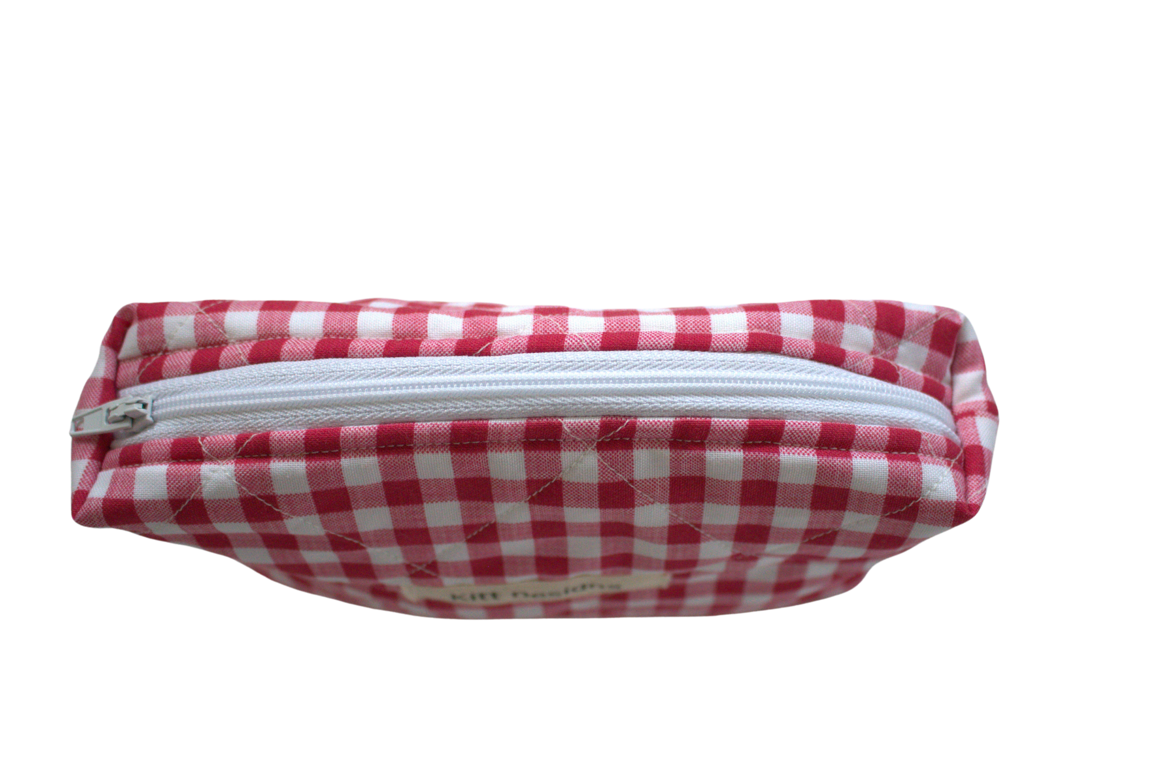 handmade cotton mini pouch red gingham white