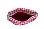 handmade cotton mini pouch red gingham white