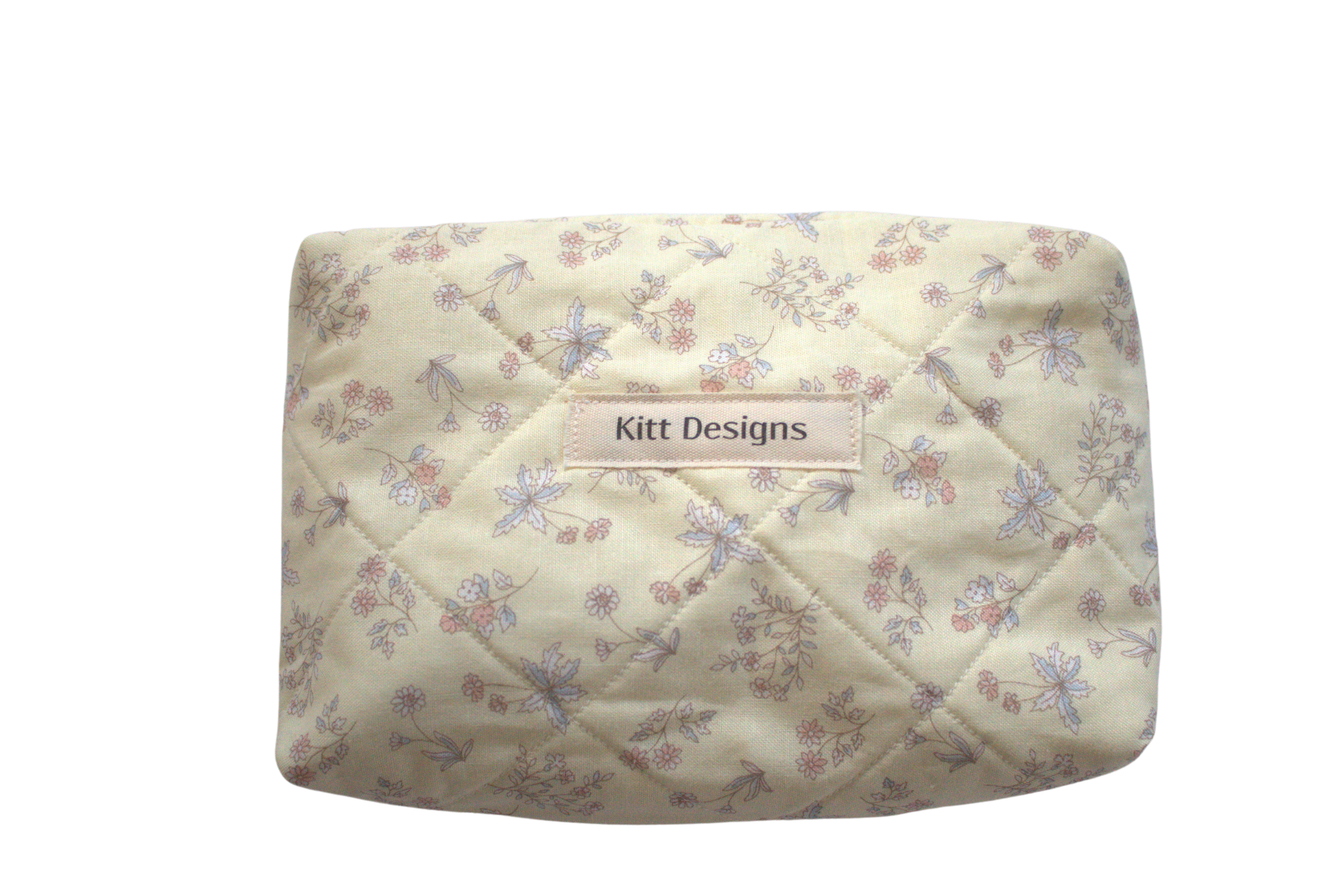 handmade cotton mini pouch yellow flowers 