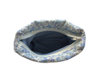 handmade cotton mini pouch blue flowers