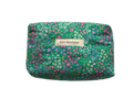 handmade cotton mini pouch green flowers 