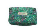 handmade cotton mini pouch green flowers 