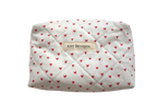 handmade cotton mini pouch white red hearts