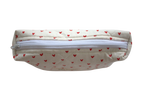 handmade cotton mini pouch white red hearts